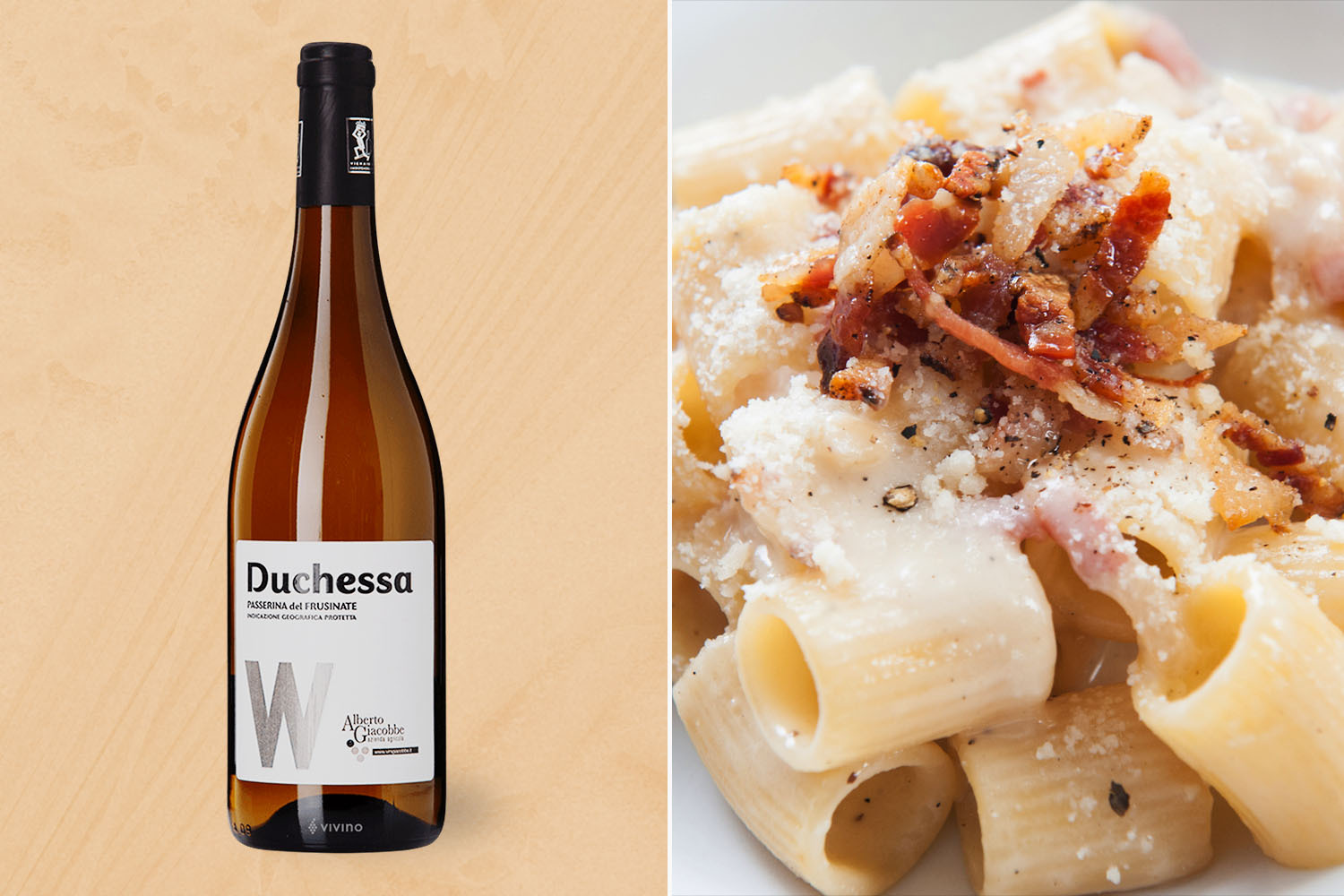 pasta alla gricia with a wine pairing