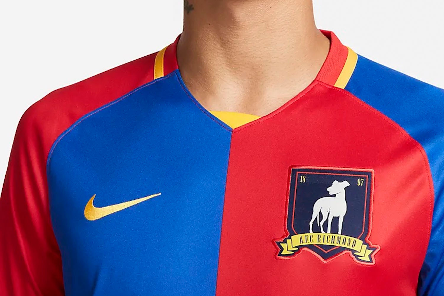 a close-up of the Nike AFC Richmond Jersey