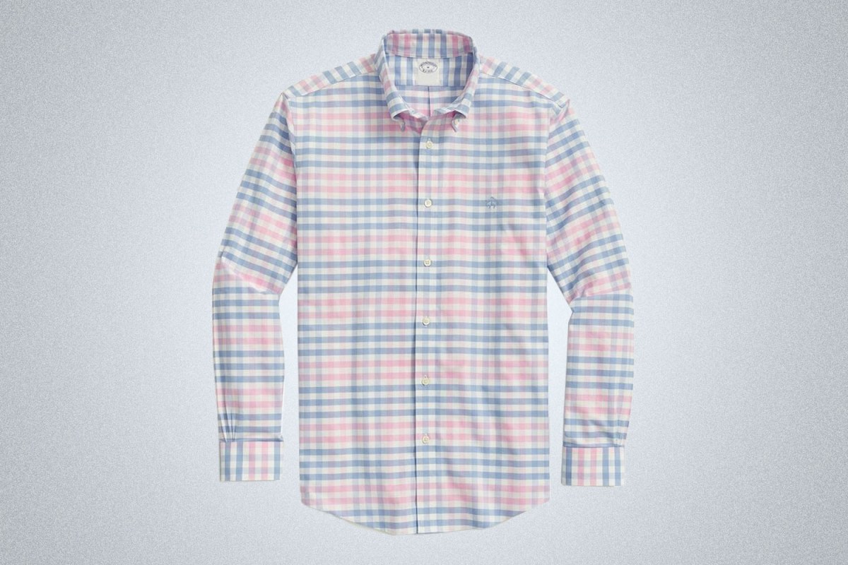 Brooks Brothers Stretch Non-Iron Oxford Button-Down Collar Gingham Sport Shirt