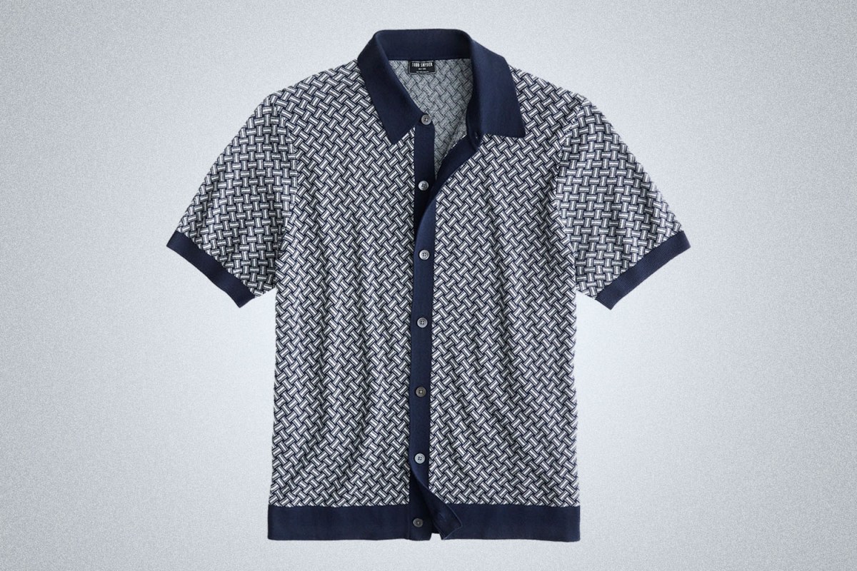Best Full-Placket Knit Polo: Todd Snyder Over-Under Geo Full-Placet Knit Polo
