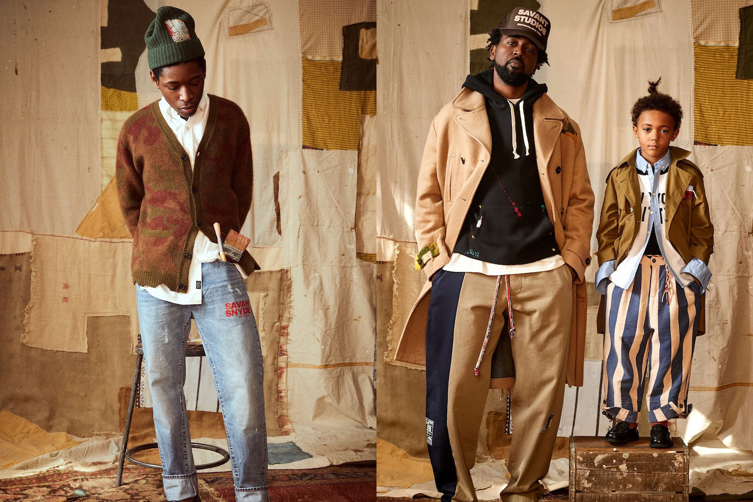 two model shots of the Todd Snyder x Savant Artifacts collection