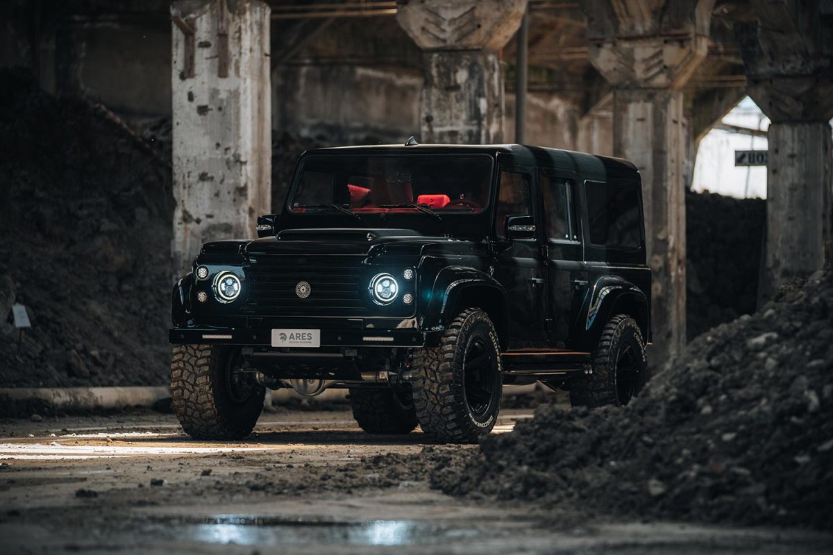 A Defender V8 customized by Ares Modena