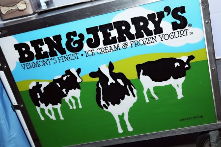 A Ben & Jerry's ice cream cart. Company founder Ben Cohen has been linked to an effort to stop U.S. military support of Ukraine against Russia.