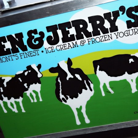 A Ben & Jerry's ice cream cart. Company founder Ben Cohen has been linked to an effort to stop U.S. military support of Ukraine against Russia.
