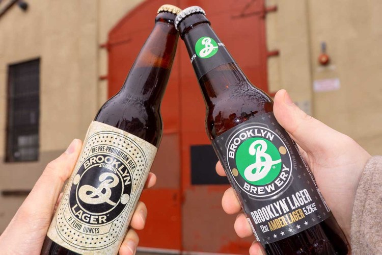 Brooklyn Lager bottles, then and now