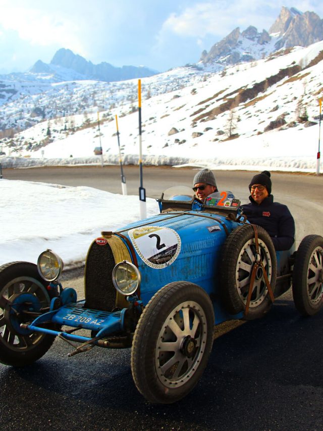 Winter Car Race in Italy’s Dolomites