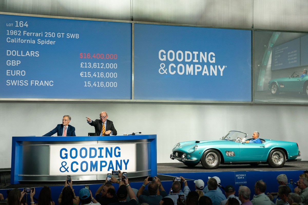 The 1962 Ferrari 250 GT SWB California Spider that made auction history at Gooding & Company's Amelia Island sale