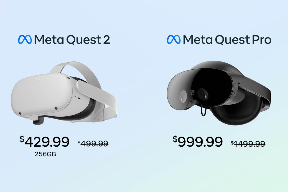 Recently announced price drops on the Meta Quest 2 and Pro