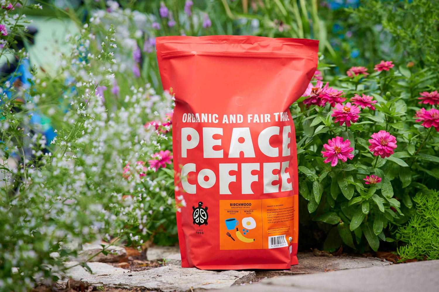 A five-pound bag of Peace Coffee Birchwood blend. This is the size I buy, buy you can get the coffee beans in smaller quantities.
