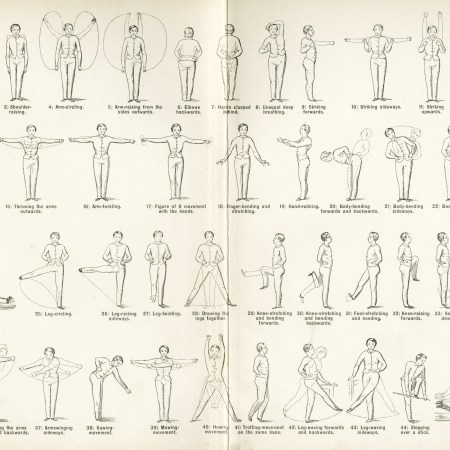 A pictograph of exercises. There is a quick fitness test you can take at home to see if you're fit.