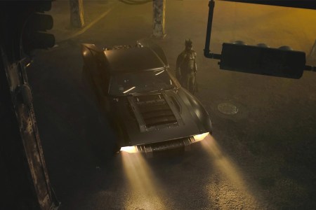The Batmobile, based on a 1969 Dodge Charger, in "The Batman" starring Robert Pattinson