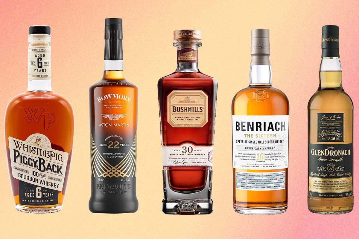 Five bottles of whisk(e)y selected by InsideHook for its best new whiskeys of Marcy 2023