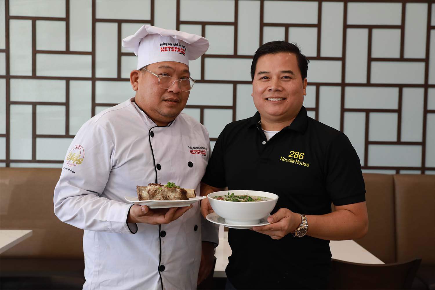 Former chef (left) and current owner (right) of 286 Noodle House