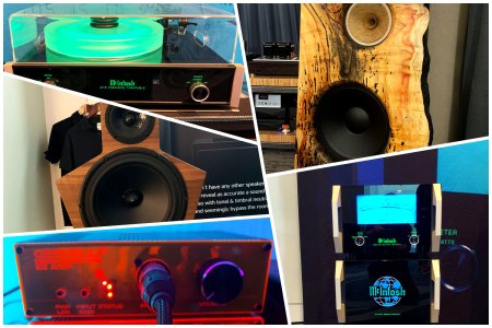 A collage of various kinds of speakers