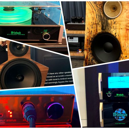 A collage of various kinds of speakers