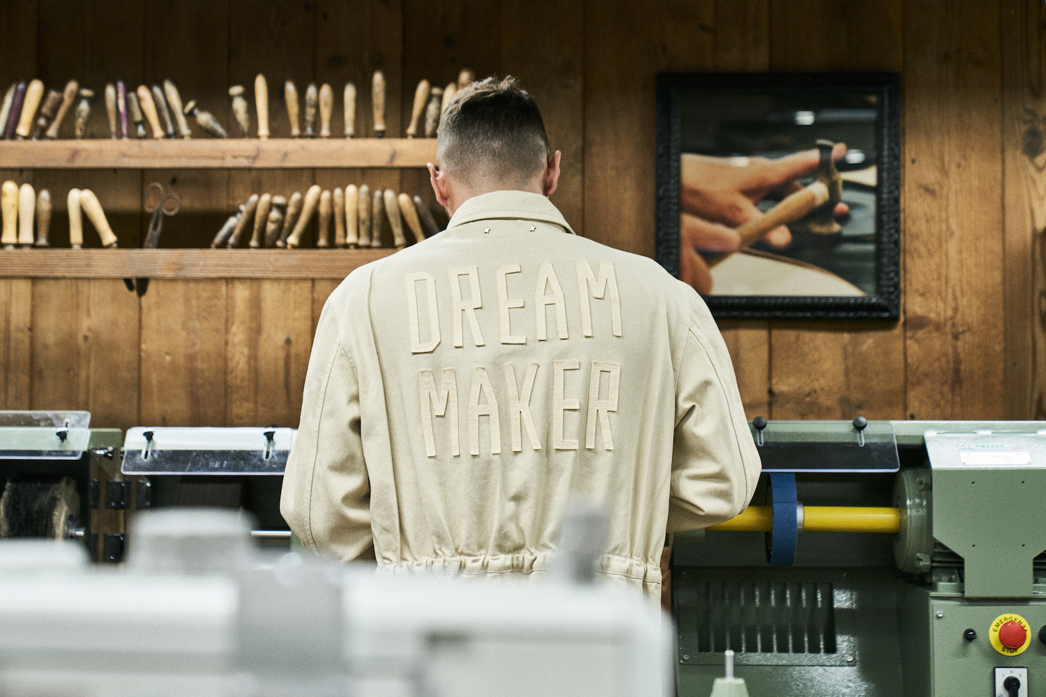 a man in a Golden Goose jacket at the Golden Goose Forward Store