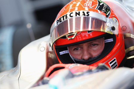 Michael Schumacher of Germany and Mercedes GP prepares to drive during practice for the Korean Formula One Grand Prix at the Korea International Circuit on October 14, 2011 in Yeongam-gun, South Korea.