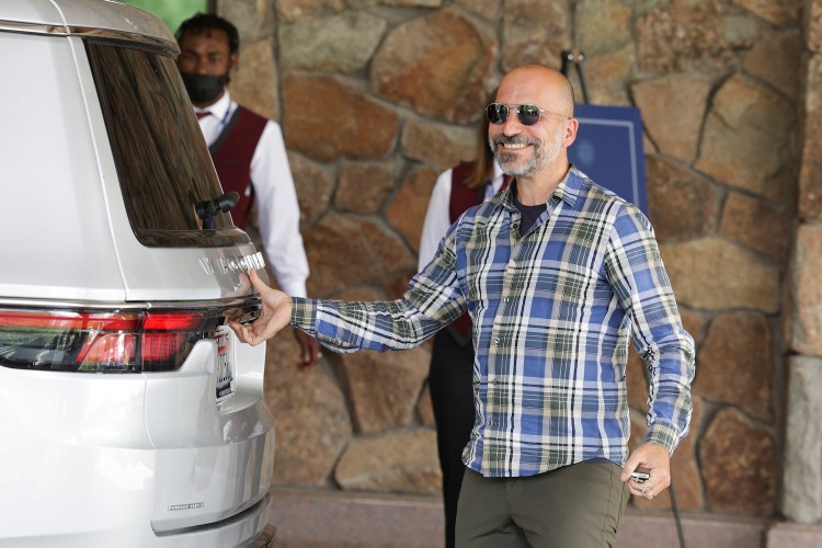 Dara Khosrowshahi, CEO of Uber, arrives at the Sun Valley Resort for the Allen & Company Sun Valley Conference on July 05, 2022