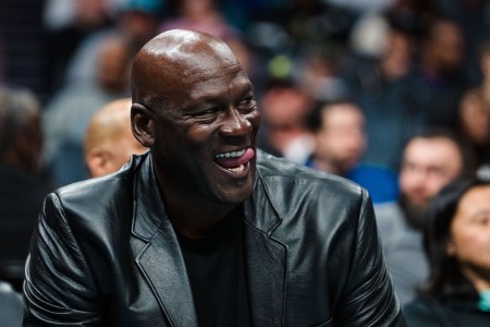 CHARLOTTE, NORTH CAROLINA - MARCH 03: Charlotte Hornets owner Michael Jordan looks on during their game against the Orlando Magic at Spectrum Center on March 03, 2023 in Charlotte, North Carolina. NOTE TO USER: User expressly acknowledges and agrees that, by downloading and or using this photograph, User is consenting to the terms and conditions of the Getty Images License Agreement.