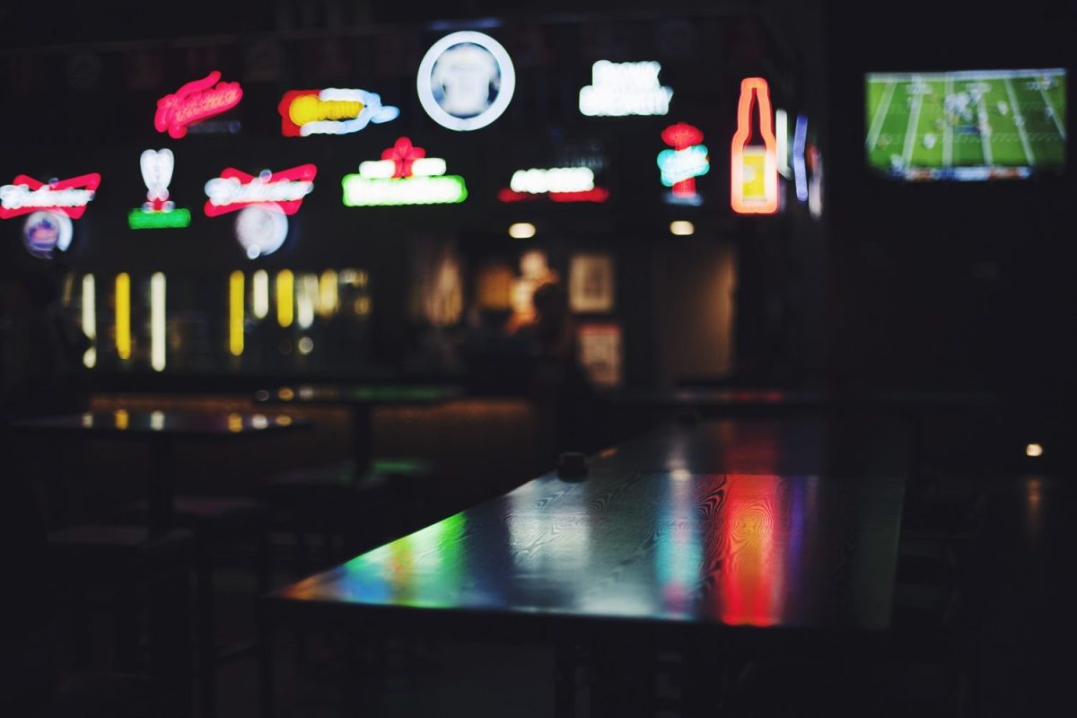 Illuminated Neon Signs In Nightclub