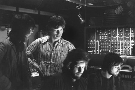 The Rolling Stones recording the album "Let it Bleed" at Sunset Sound Studios in October 1969 in Los Angeles, California.