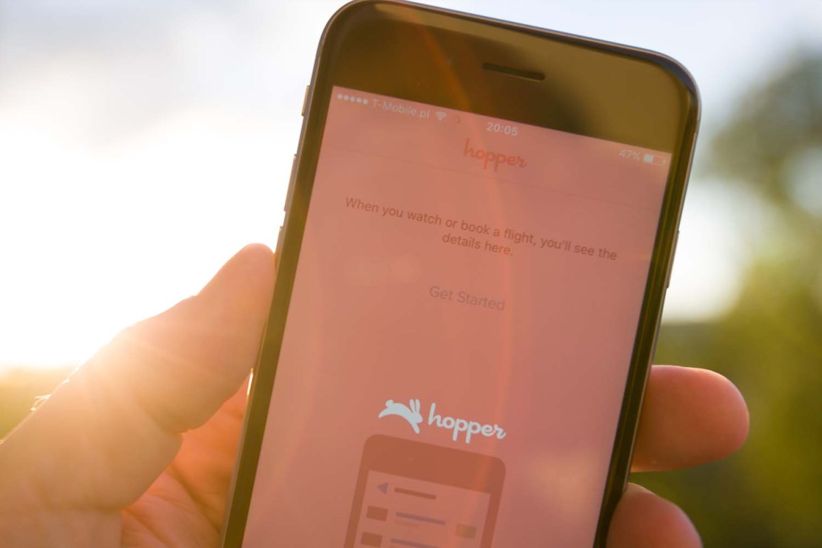 A smartphone with the popular travel app Hopper pulled up. We looked into the new tip charge on Hopper bills.