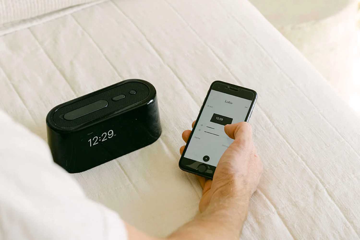 The Loftie alarm clock and app.