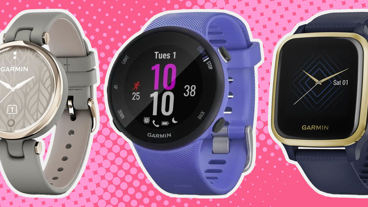 a collage of Garmin watches from the Garmin Mother's Day Sale