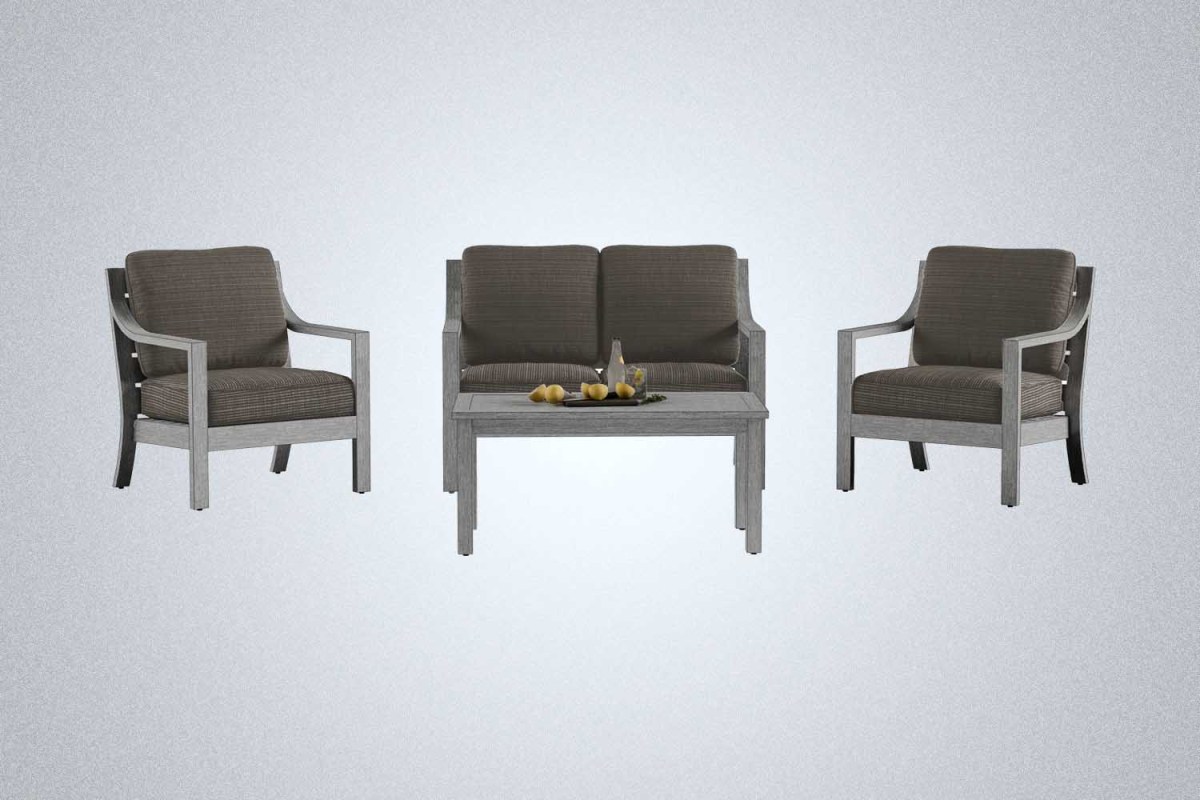 Parker Aluminum Outdoor Loveseat Set with Coffee Table