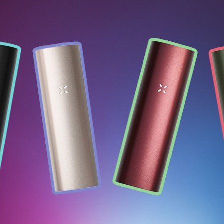 Four different color options of the pax 3 on a abstract background