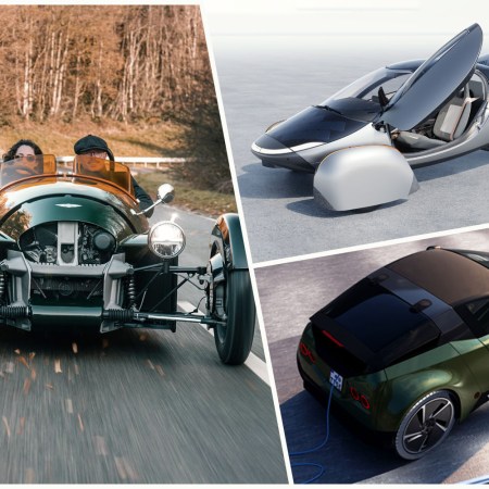 The Morgan Super 3, the Aptera Launch Edition and the Twike 5, three modern three-wheeled vehicles
