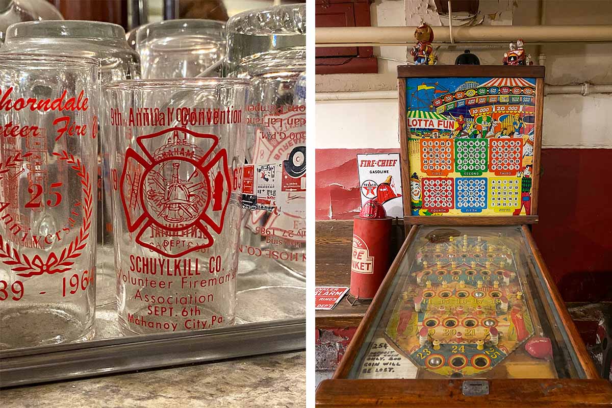 Beer steins and ancient pinball at the Columbia Fire Company