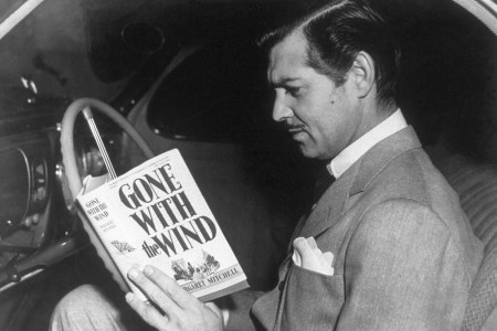 Clark Gable reading "Gone With the Wind."