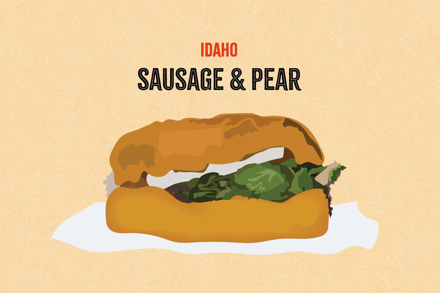 Sausage and Pear illustration