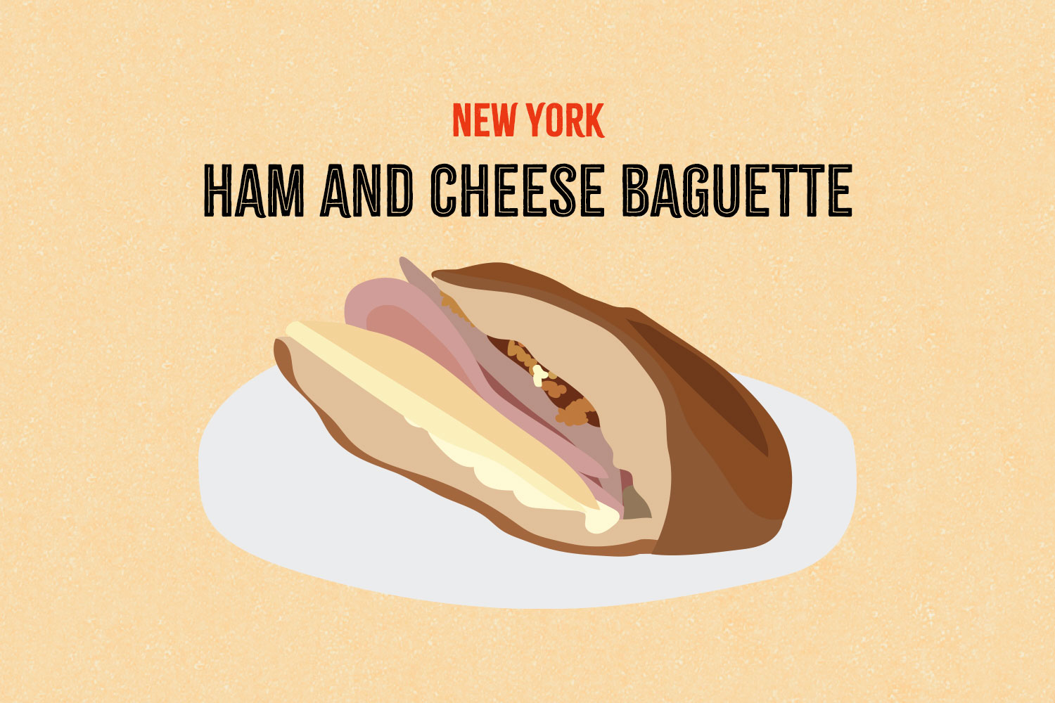 Ham and Cheese Baguette illustration