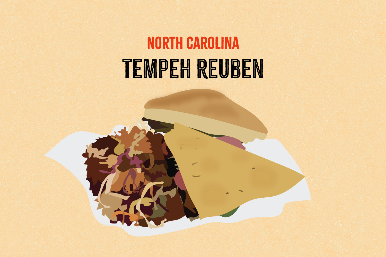 Tempeh Reuben illustration