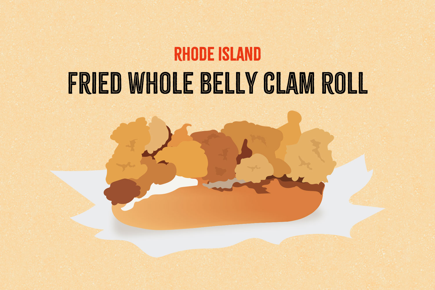 Fried Whole Belly Clam Roll illustration