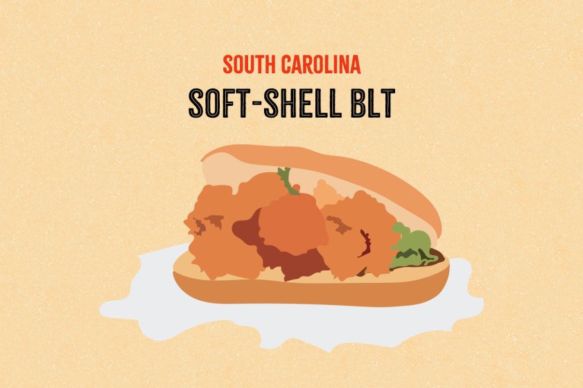 Soft-shell BLT illustration