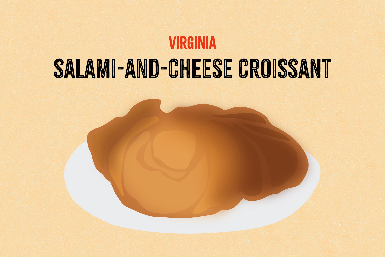 Salami-and-cheese croissant illustration