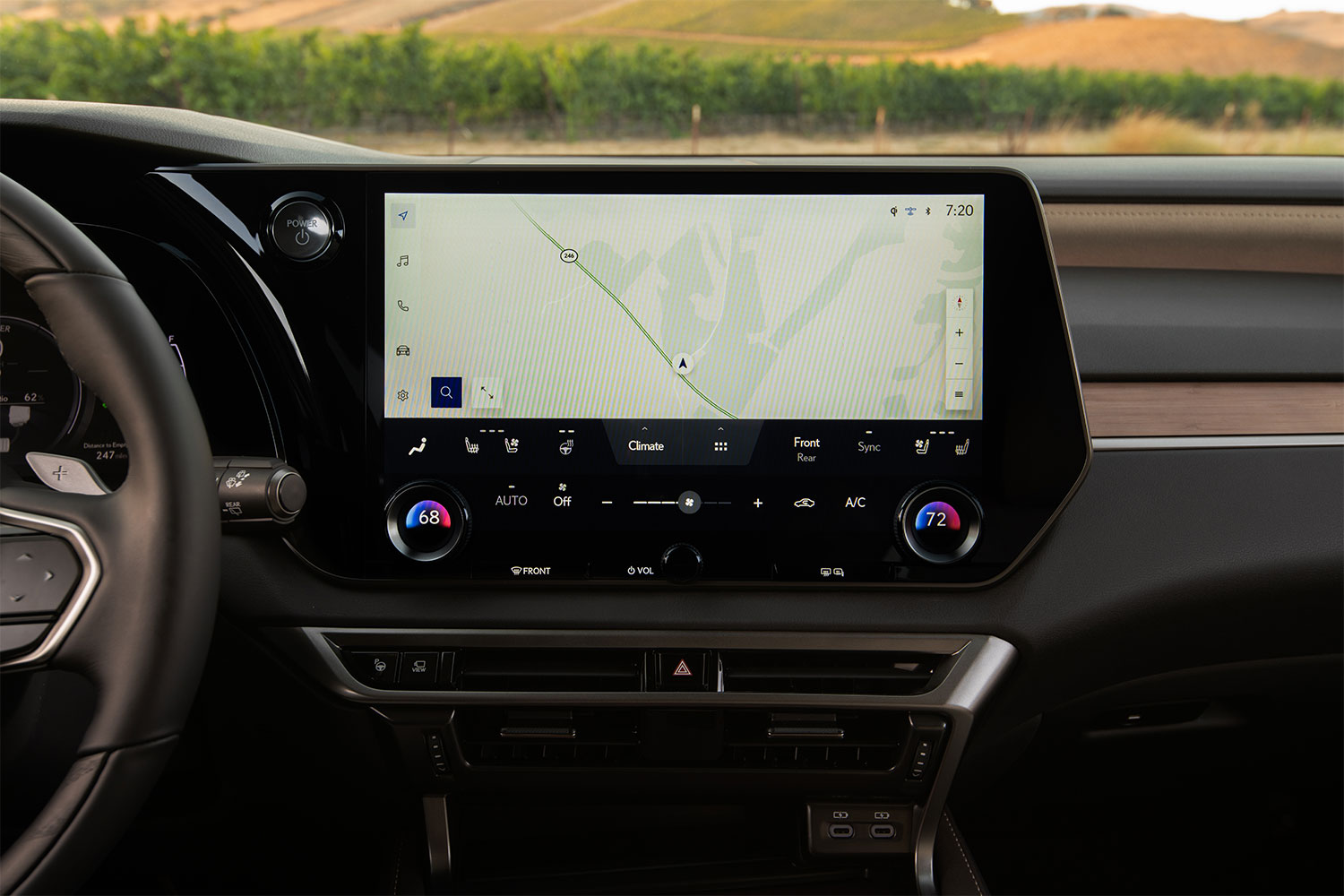 The infotainment touchscreen on the 2023 Lexus RX 350h
