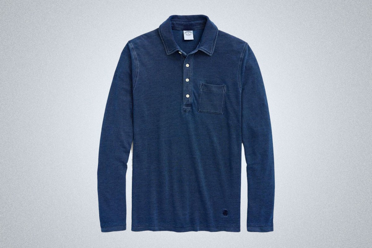Brooks Brothers Indigo Long-Sleeve Vintage Polo Shirt