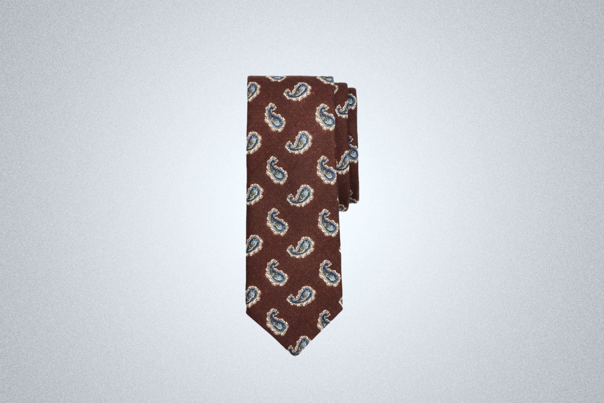 Brooks Brothers Wool Pine Print Tie
