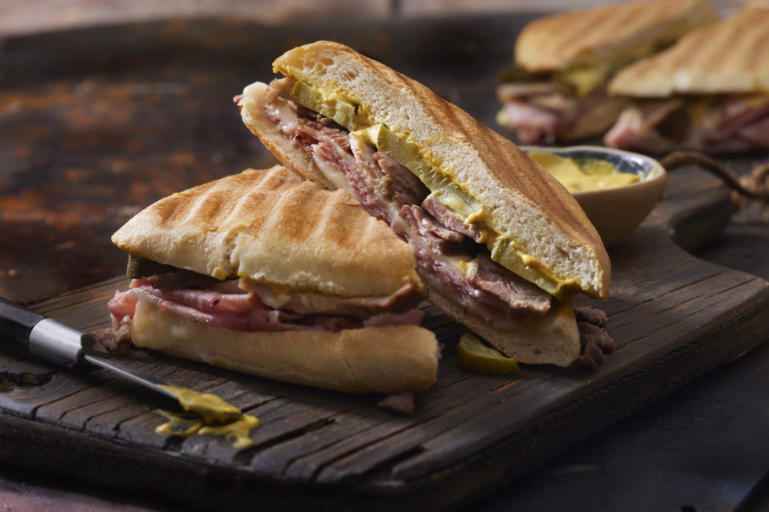 Classic Grilled Cuban Sandwich.