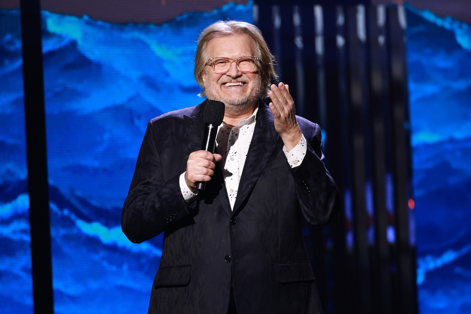 Drew Carey speaks onstage during A GRAMMY Salute to The Beach Boys