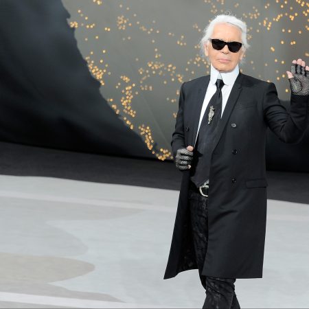 Karl Lagerfeld walks the runway during the Chanel Fall/Winter 2013/14 Ready-to-Wear show as part of Paris Fashion Week at Grand Palais on March 5, 2013 in Paris, France.
