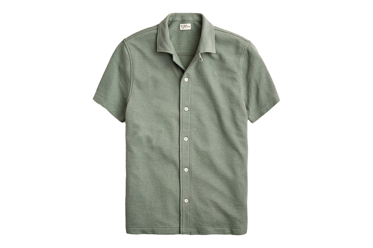 J.Crew Textured Camp-Collar Sweater-Tee