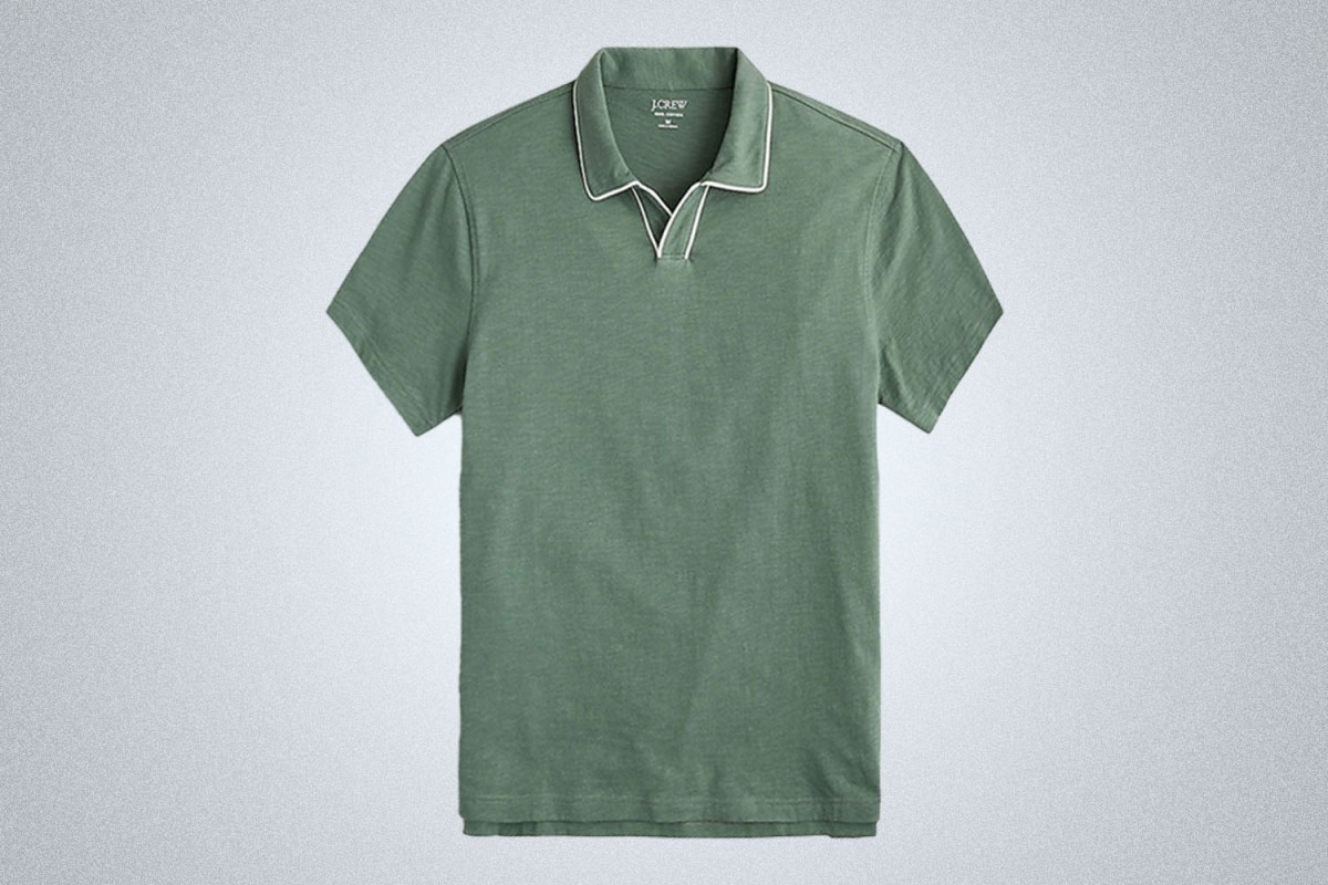 J.Crew Garment-Dyed Johnny-Collar Tipped Polo Shirt