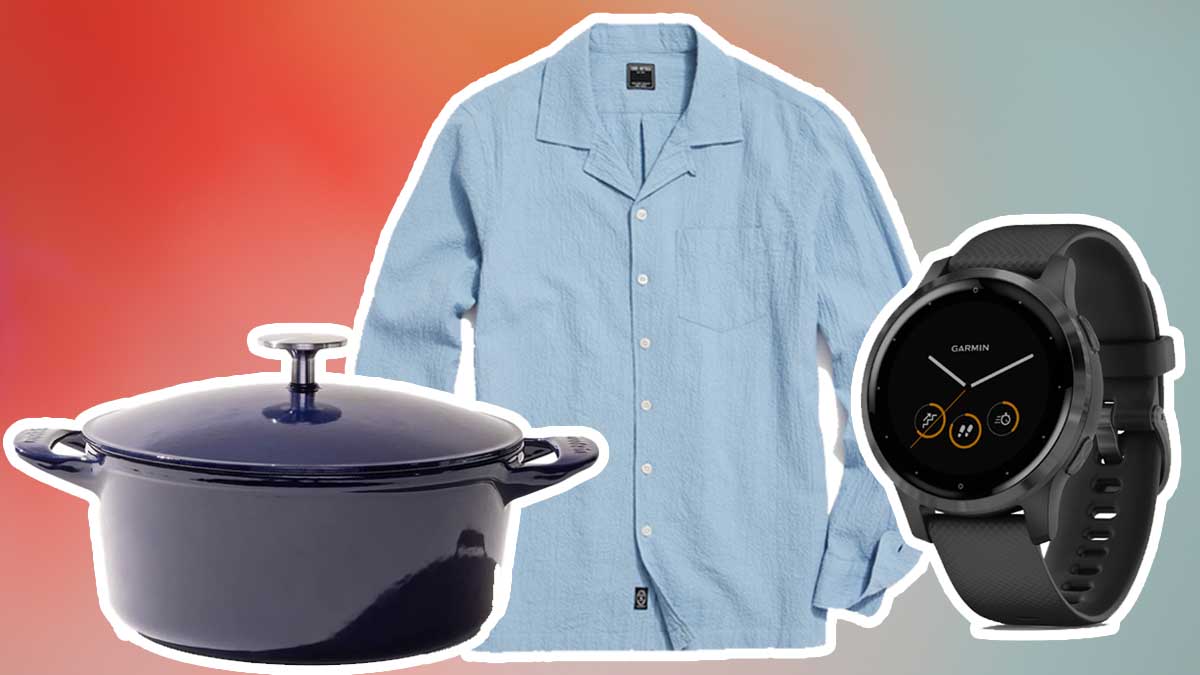 A sampling of the best Memorial Day Weekend deals, including an a dutch oven, blue longsleeve button down and a garmin watch