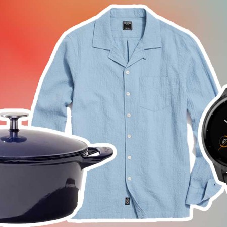 A sampling of the best Memorial Day Weekend deals, including an a dutch oven, blue longsleeve button down and a garmin watch