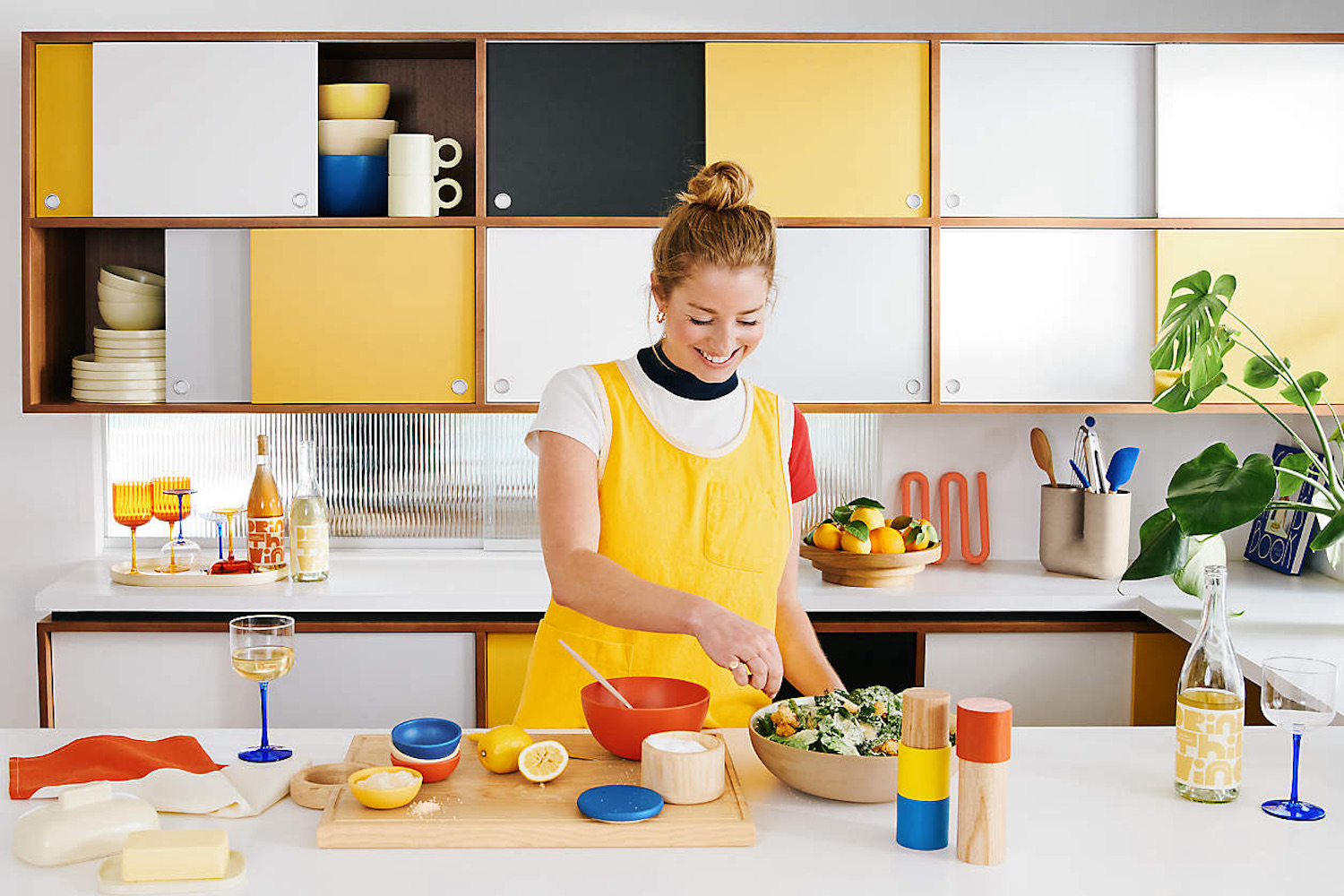 a photo of Molly Baz for Crate and Barrel in a kitchen